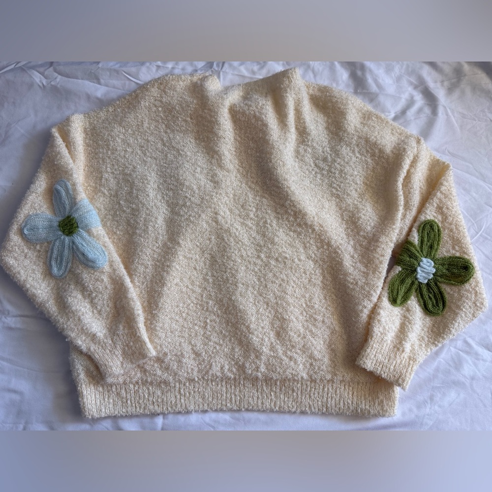 Women’s crochet flower cozy sweater size M granny core hippie boho‎ artsy - Picture 13 of 13